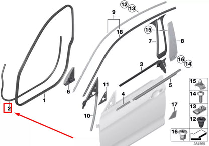 NEW BMW 4 GRAN COUPE F36 FRONT DOOR JOINT SEAL 51767310234 7310234 ORIGINAL