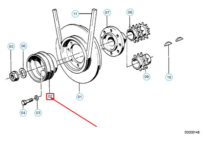 NEW BMW 6 E24 PULLEY 124MM 11211258274 1258274 ORIGINAL