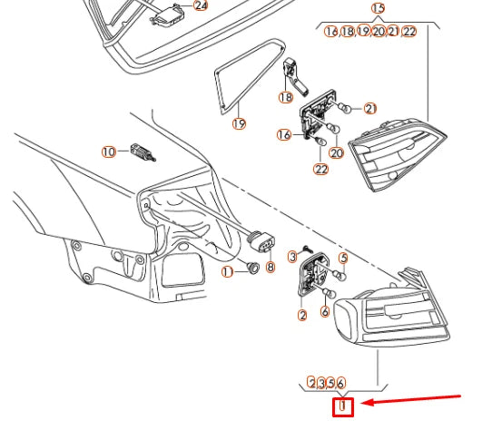 NEW AUDI A4 B8 REAR OUTER LEFT TAILLIGHT 8K5945095E ORIGINAL
