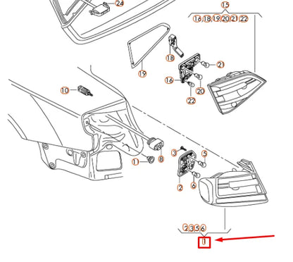 NEW AUDI A4 B8 REAR OUTER LEFT TAILLIGHT 8K5945095E ORIGINAL