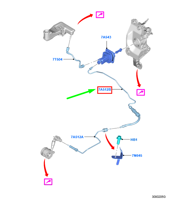 new ford mondeo mk5 clutch tube rhd dg91-7k592-fe 1844409 original