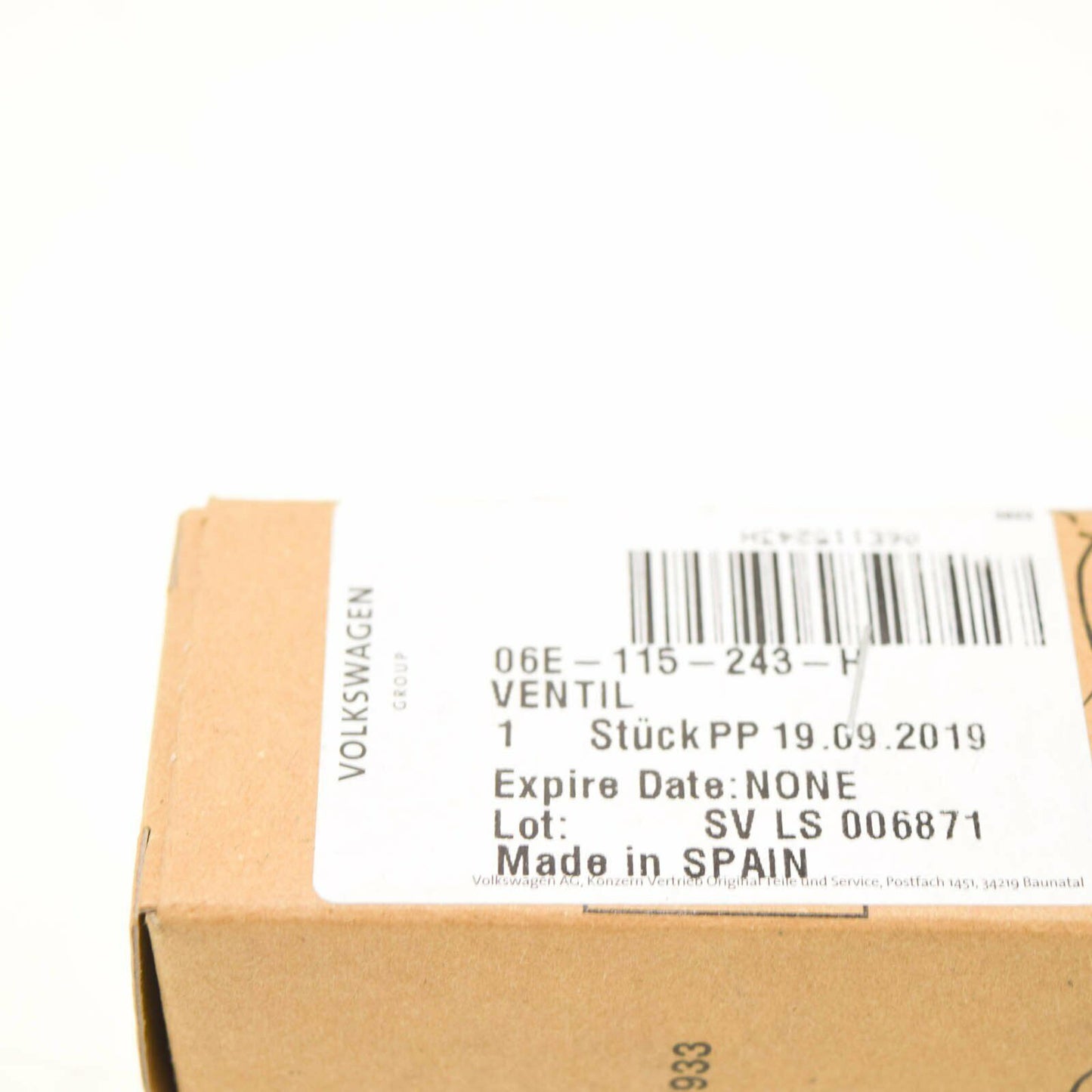 NEW VW JETTA A6 5C6 OIL PRESSURE SOLENOID VALVE 06E115243H ORIGINAL