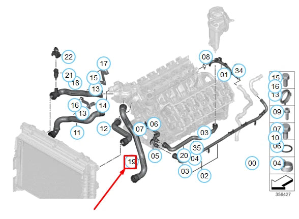 NEW BMW M5 E60 RETURN HOSE COOLING PIPE 11537834055 7834055 ORIGINAL
