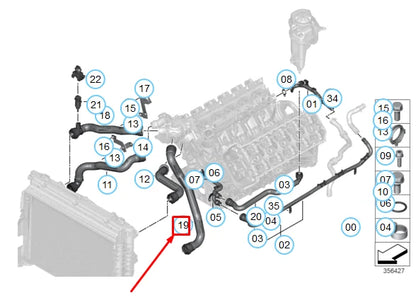NEW BMW M5 E60 RETURN HOSE COOLING PIPE 11537834055 7834055 ORIGINAL