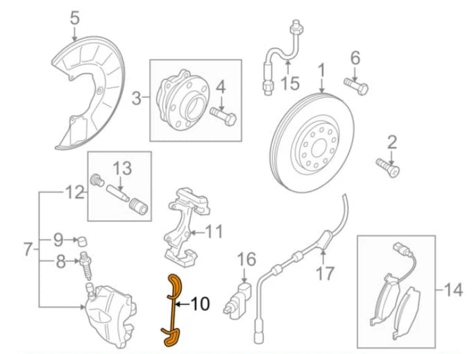 NEW AUDI A4 B7 FRONT ANTI RATTLE SPRING 4F0615269 ORIGINAL