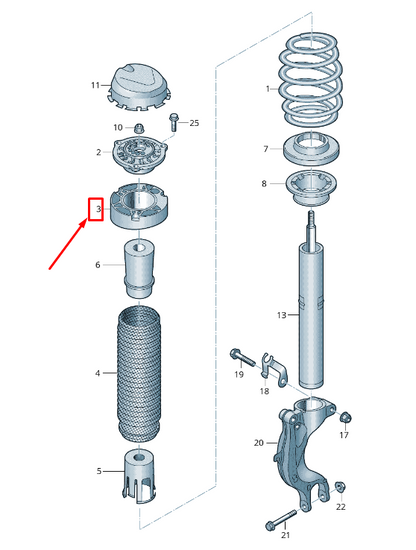 NEW VW TOUAREG CR FRONT COIL SPRING SUPPORT 4M0412253 ORIGINAL