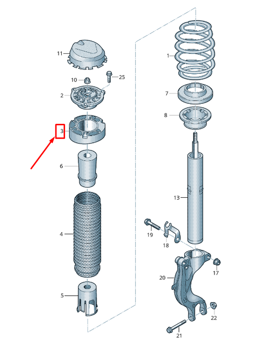 NEW VW TOUAREG CR FRONT COIL SPRING SUPPORT 4M0412253 ORIGINAL