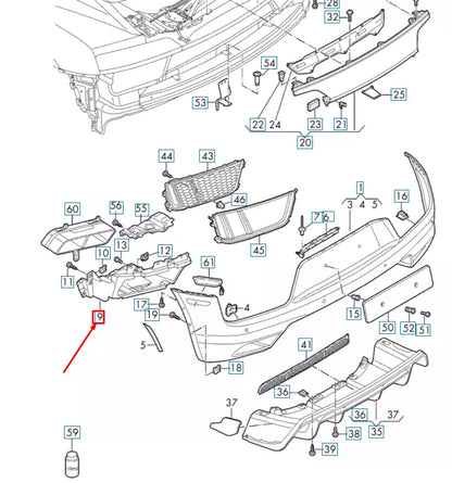 NEW AUDI R8 4S REAR LEFT OUTER BUMPER BRACKET CLOSING ELEMENT 4S0807319A