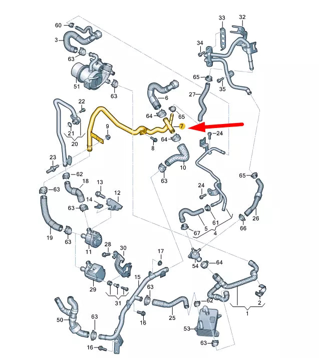 NEW VOLKSWAGEN ARTEON 3H7 COOLANT PIPE 04L121065CJ ORIGINAL