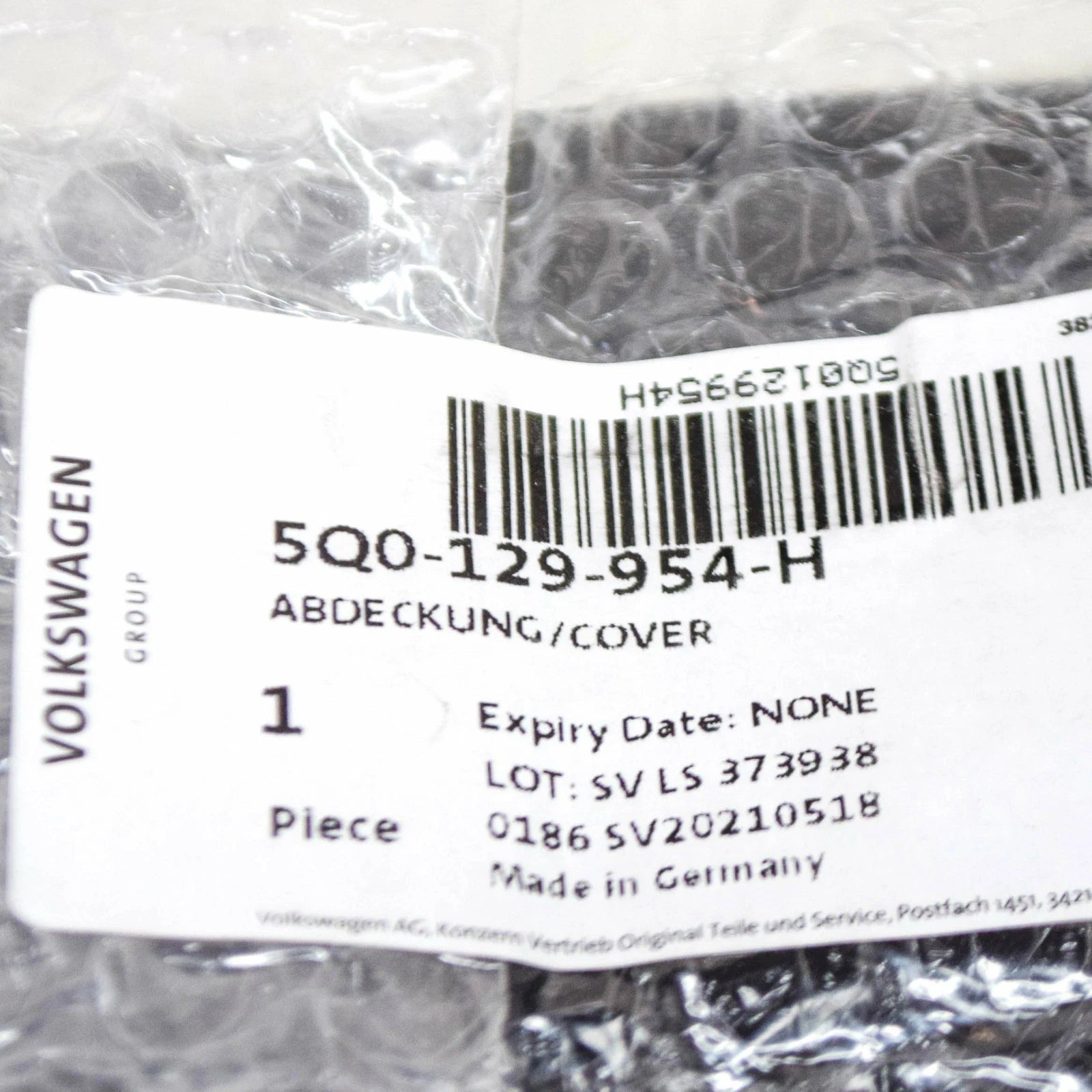 NEW VOLKSWAGEN TIGUAN AD FRONT UPPER SLAM PANEL PLASTIC TRIM 5Q0129954H ORIGINAL