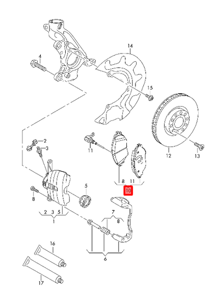 new seat leon kl1 front brake pads 5wa698151p original