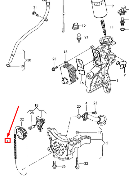 NEW VOLKSWAGEN ARTEON 3H7 DRIVE CHAIN 06K115225P ORIGINAL
