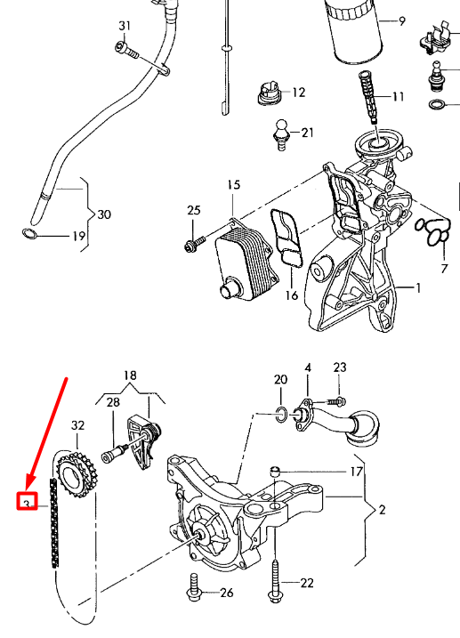 NEW VOLKSWAGEN ARTEON 3H7 DRIVE CHAIN 06K115225P ORIGINAL