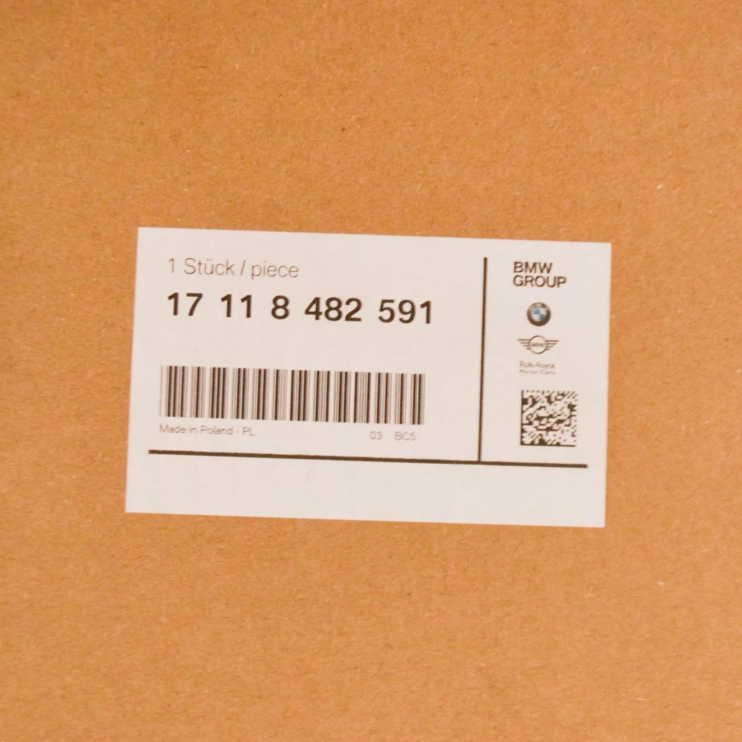 NEW BMW 3 G20 STONE CHIP GUARD BOTTOM 17118482591 8482591 2019 ORIGINAL