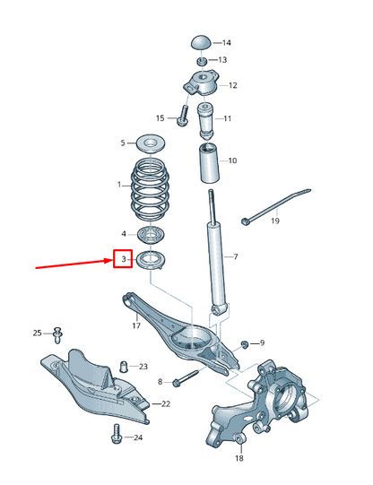 NEW AUDI Q3 F3 LOWER COIL SPRING INSULATOR 5Q0512297F ORIGINAL