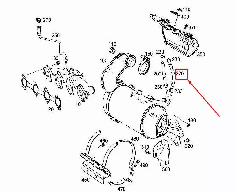 NEW MERCEDES-BENZ CITAN W415 EXHAUST GAS HOSE A6071420283 ORIGINAL