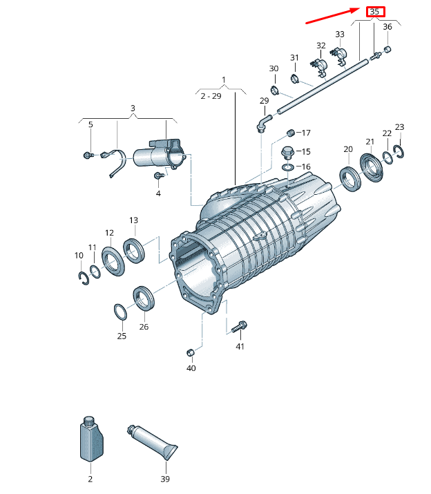 new vw touareg 7p mk2 transfer box breather assy 0ad301047a original