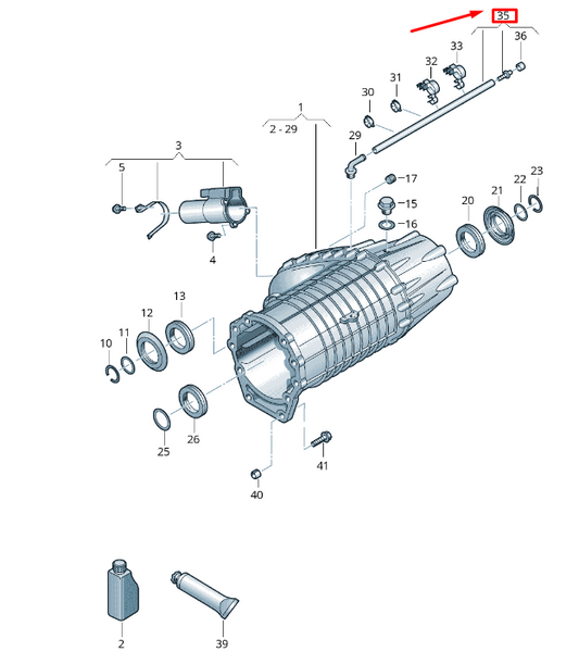 new vw touareg 7p mk2 transfer box breather assy 0ad301047a original