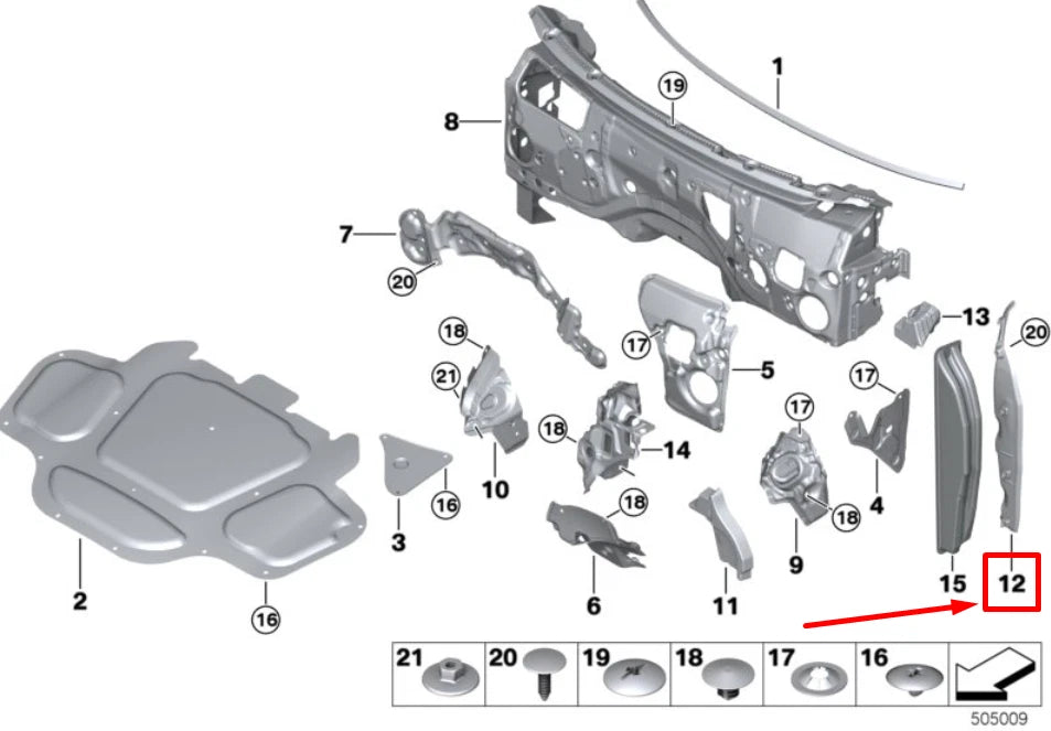 NEW BMW X5 G05 REAR LEFT SIDE PANEL SEALING 51487214653 7214653 ORIGINAL