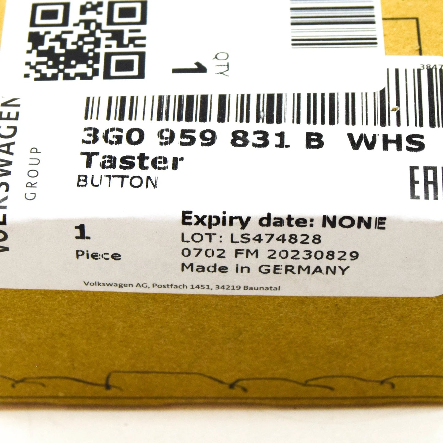 NEW VOLKSWAGEN TIGUAN AD MK2 REAR LID OPEN SWITCH 3G0959831BWHS ORIGINAL