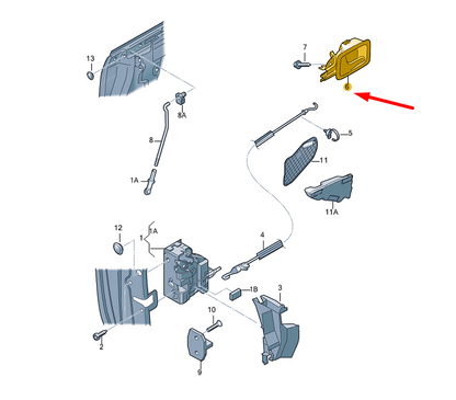 NEW AUDI A3 8P LEFT FRONT INTERIOR ACTUATOR HANDLE 8P3837019A4PK ORIGINAL