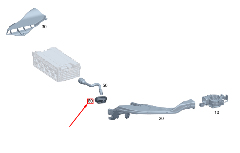 new mb gla h247 battery cooling system open smooth grommet a0009988400 original