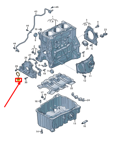 new vw polo aw mk6 engine crankshaft oil seal 04c103085c original