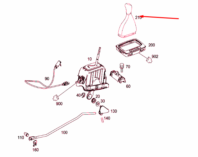 NEW MERCEDES-BENZ C W204 SELECTOR LEVER HANDLE A20426775108P18 ORIGINAL