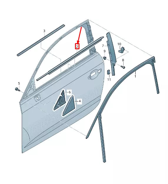 NEW AUDI A3 SPORTBACK 8V FRONT LEFT OUTER WINDOW APERTURE SEAL 8V4837477