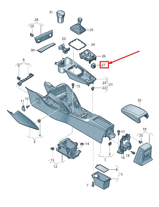 NEW AUDI Q2 GA CENTER CONSOLE DUMMY COVER 81B858323A6PS