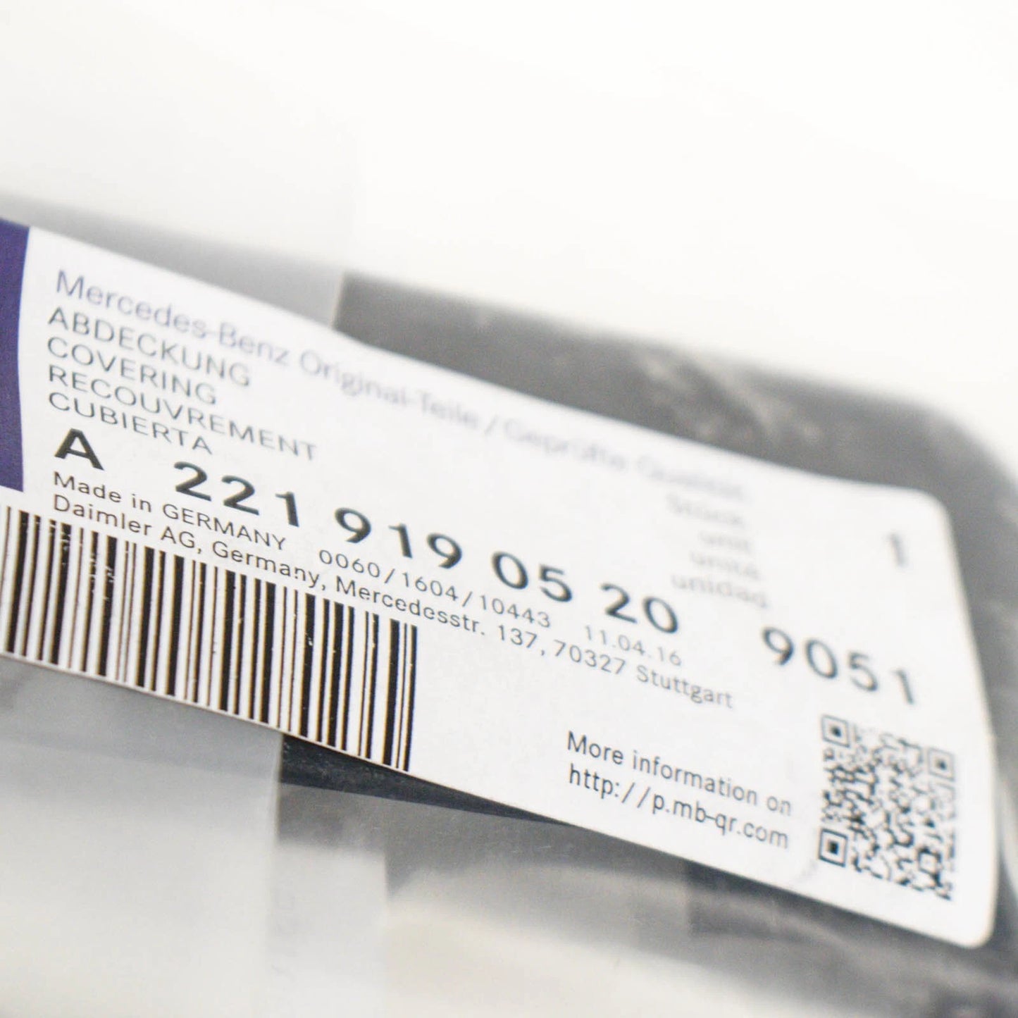 NEW MB S W221 SEAT FRONT LEFT INSIDE TRACK COVER A2219190520 9051 ORIGINAL