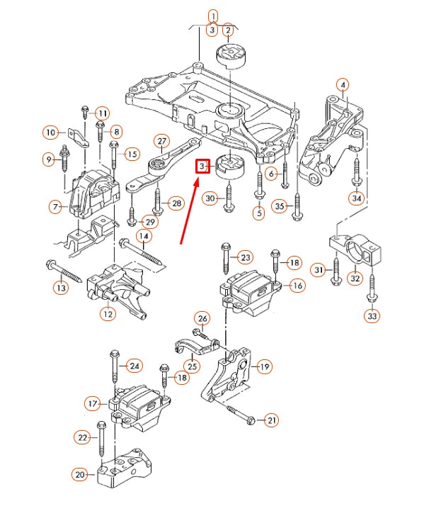 NEW VOLKSWAGEN BEETLE A5 ENGINE MOUNTING LOWER BONDED BUSH 1K0199867R ORIGINAL