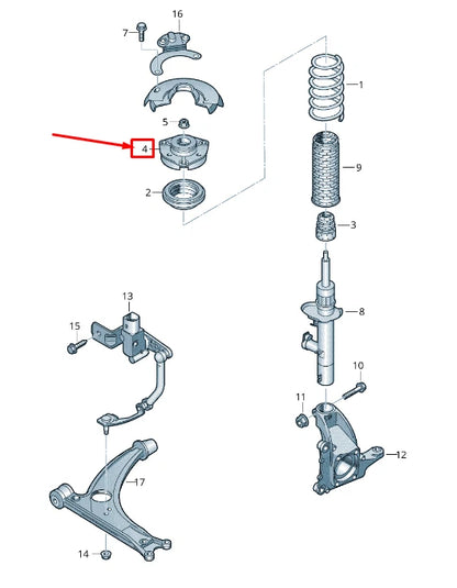 NEW VW SHARAN 7N FRONT SUSPENSION STRUT STORAGE 7N0412331