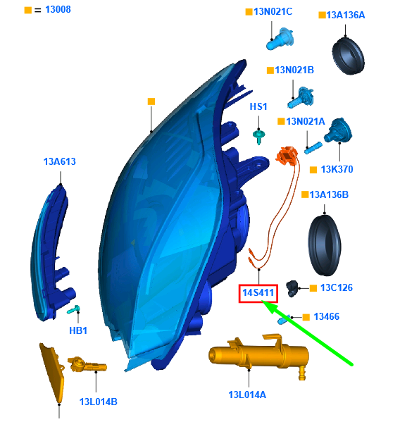 new ford kuga mk1 c394 front headlight pigtail wiring 1715479 original