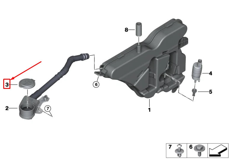 NEW BMW 3 G20 WINDSCREEN WASHER FLUID CAP 61667427884 ORIGINAL