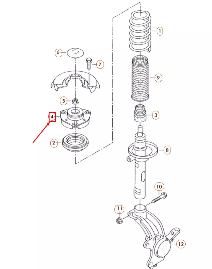 NEW AUDI TT 8J FRONT GAS FILLED SHOCK ABSORBER MOUNT 8J0412331 ORIGINAL