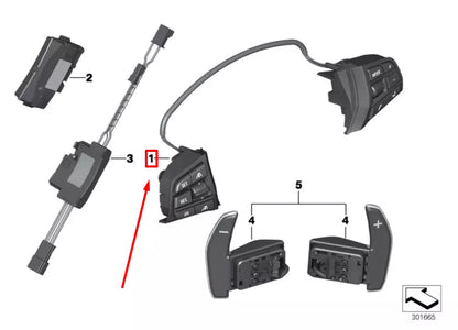 NEW BMW 5 F10 STEERING WHEEL SWITCHES 7849410 61317849410 ORIGINAL