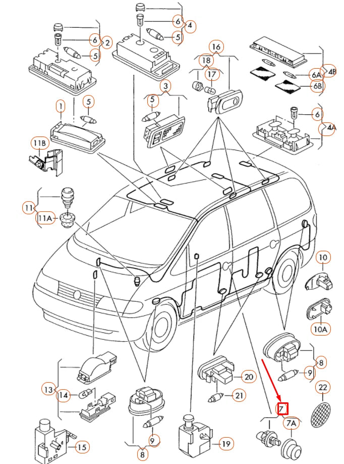 NEW VOLKSWAGEN SHARAN 7M MK1 DOOR CONTACT SWITCH 6N0947563 ORIGINAL