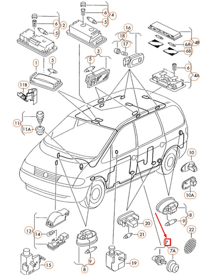 NEW VOLKSWAGEN SHARAN 7M MK1 DOOR CONTACT SWITCH 6N0947563 ORIGINAL