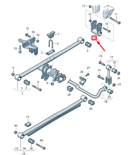 NEW VOLKSWAGEN CRAFTER 2F MK1 REAR LEAF SPRING STRAP 2E0599187