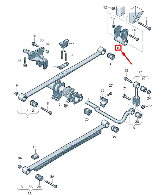NEW VOLKSWAGEN CRAFTER 2F MK1 REAR LEAF SPRING STRAP 2E0599187