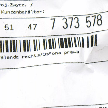 NEW BMW 5 G30 RIGHT TRUNK SIDE COVERING 51477373578 ORIGINAL