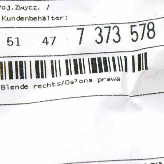 NEW BMW 5 G30 RIGHT TRUNK SIDE COVERING 51477373578 ORIGINAL