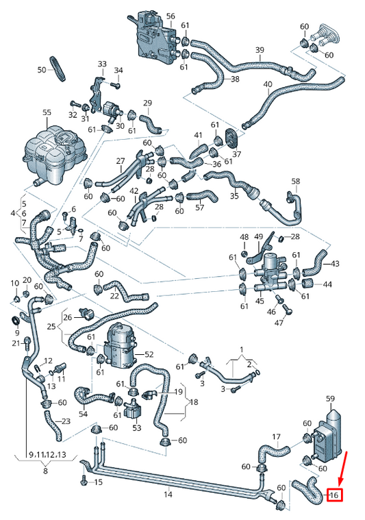 new audi q7 4m engine coolant hose 4m0819370b original