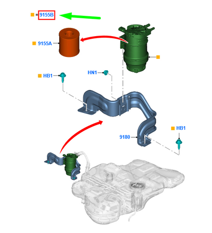 new ford mondeo mk4 fuel filter assy 6g9n-9155-cb 1512741 original