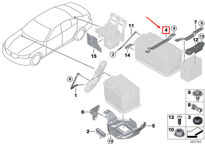 new bmw 5 touring g31 battery bracket 61218704689 original