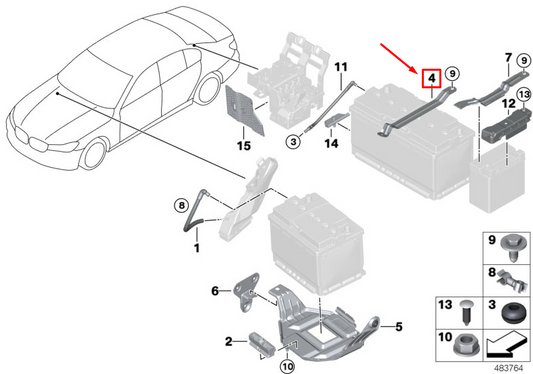 new bmw 5 touring g31 battery bracket 61218704689 original