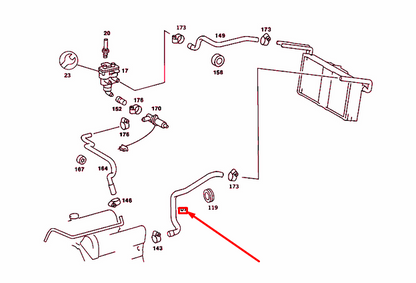 NEW MERCEDES-BENZ SL R107 HEATER HOSE A1078313194 ORIGINAL