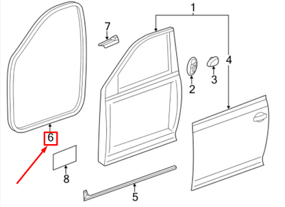 new volkswagen jetta a6 front right door seal 5c6867912j9b9 original