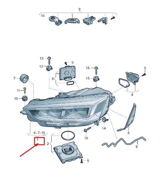 new audi a5 sportback f5 front right headlight lhd 8w6941784c original